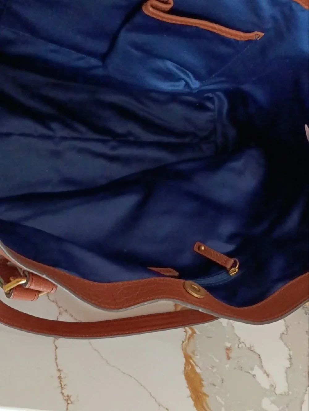 Juicy Couture Chestnut Brown Leather Tote with Gold Hardware